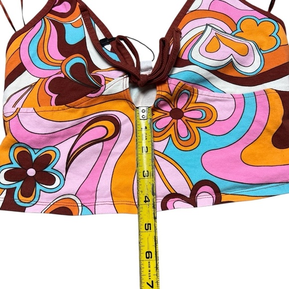 Garage Kelly Halter Keyhole Top Floral Groovy Y2K Size PS - Picture 8 of 8